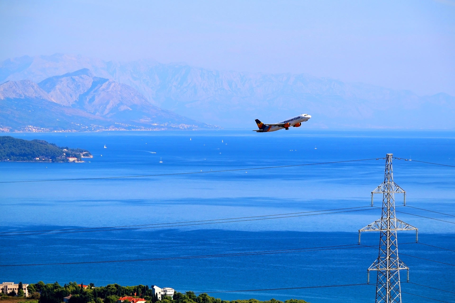 Airplane above Split, Croatia